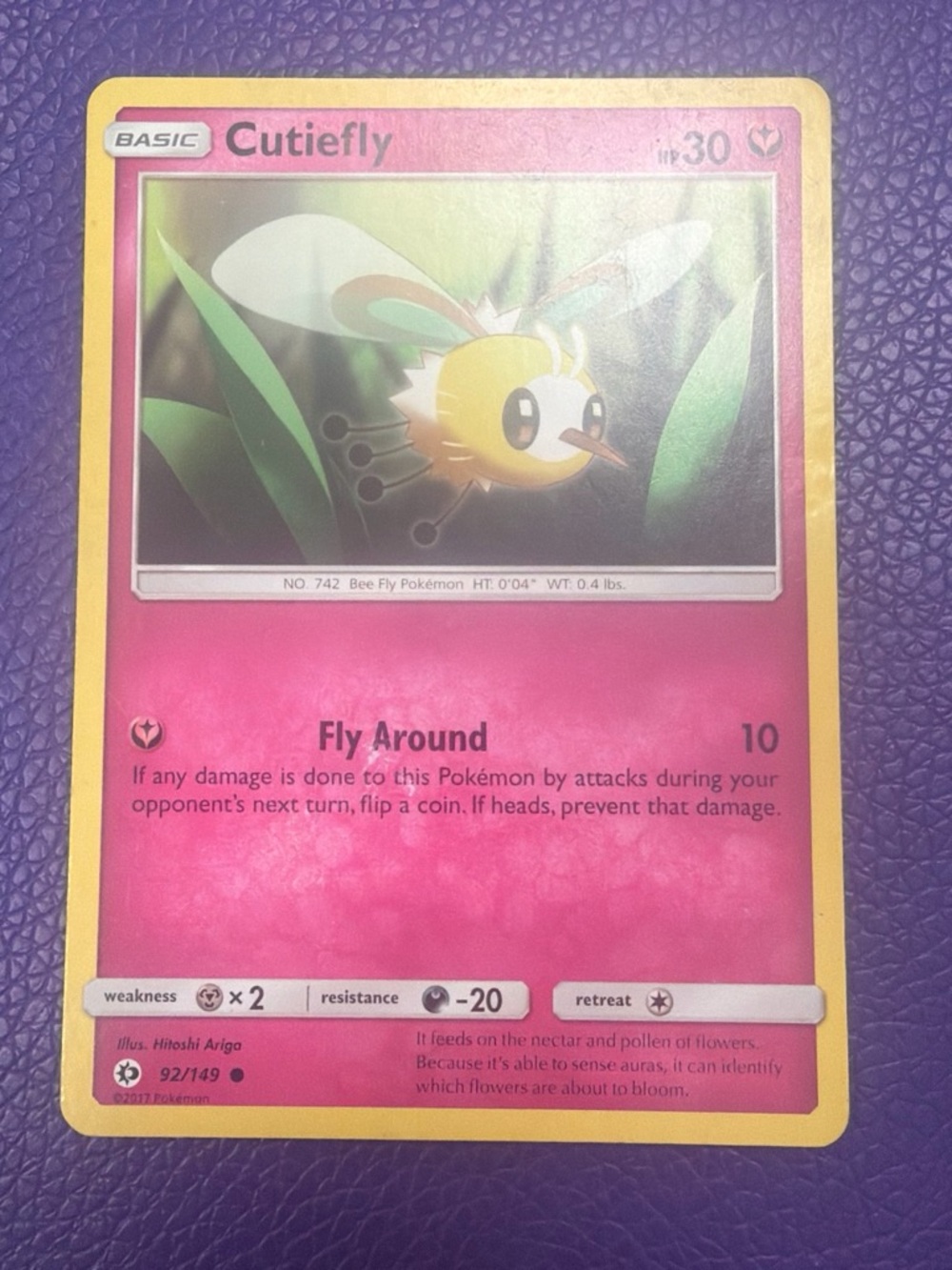 Pokemon Cutiefly Trading Card - Pink & Yellow